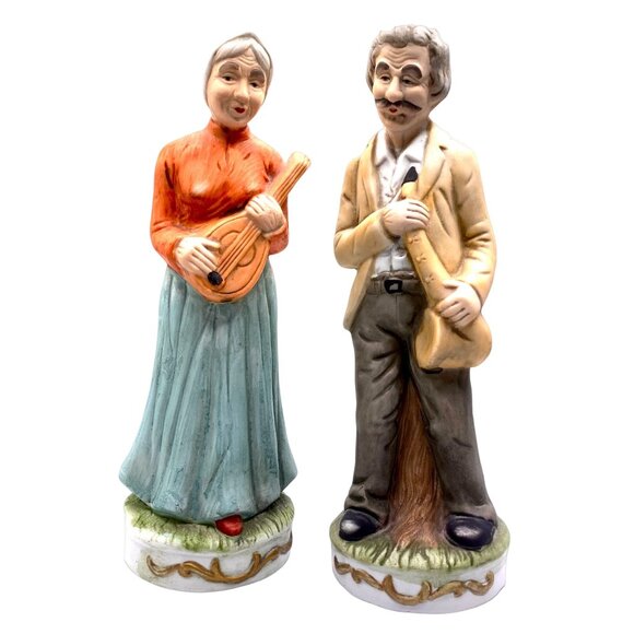Flambro Other - Vintage Flambro Folk Country Musician Figurine Bisque Porcelain Banjo Saxophone